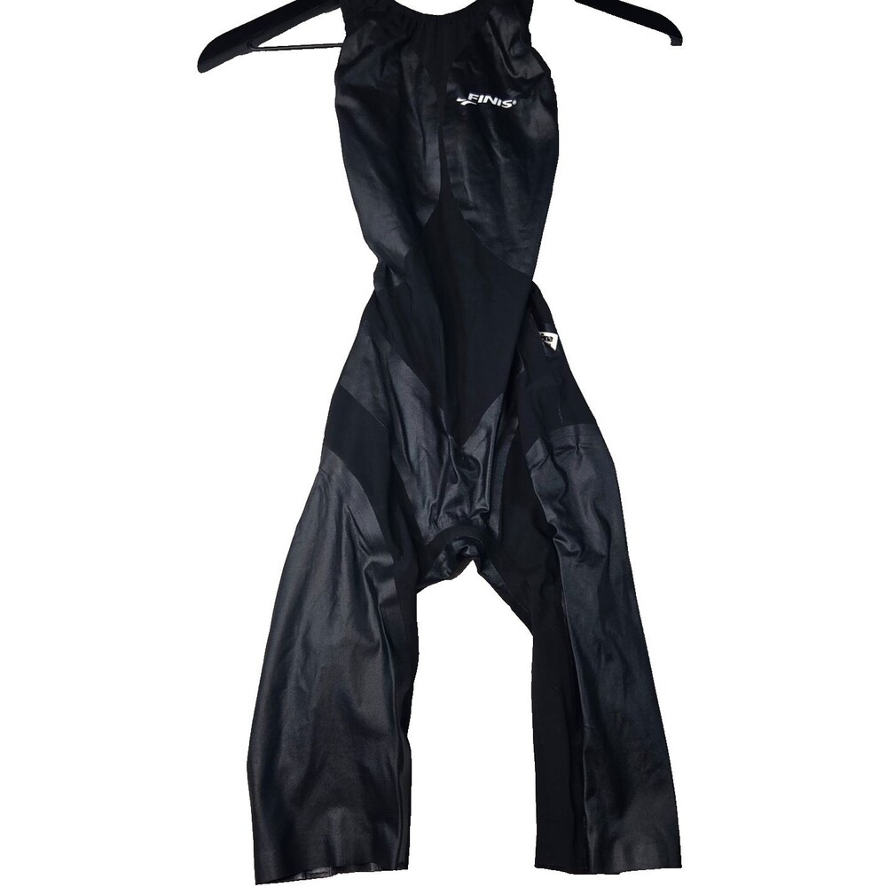 FINIS Size 28 Black Kneeskin Racing Swimsuit Competition Swimwear Women